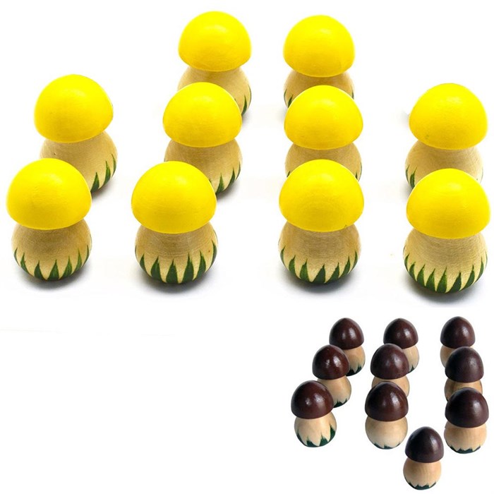 Деревянный счетный материал Грибы 10 шт. цвет в ас-те Р-45/922 278-605