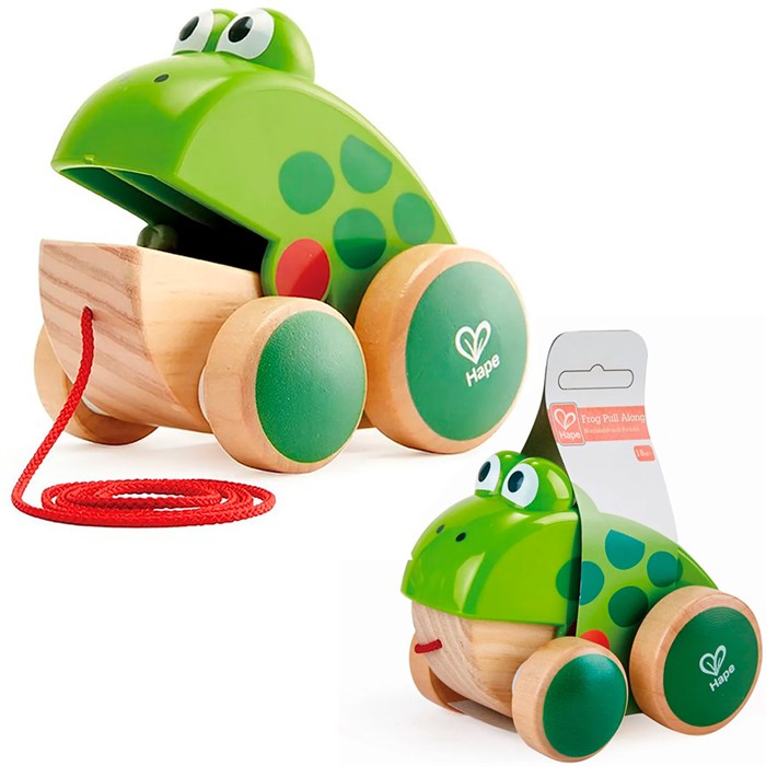 Деревянная Каталка для малышей Зверики Лягушонок E0361_HP 478-783