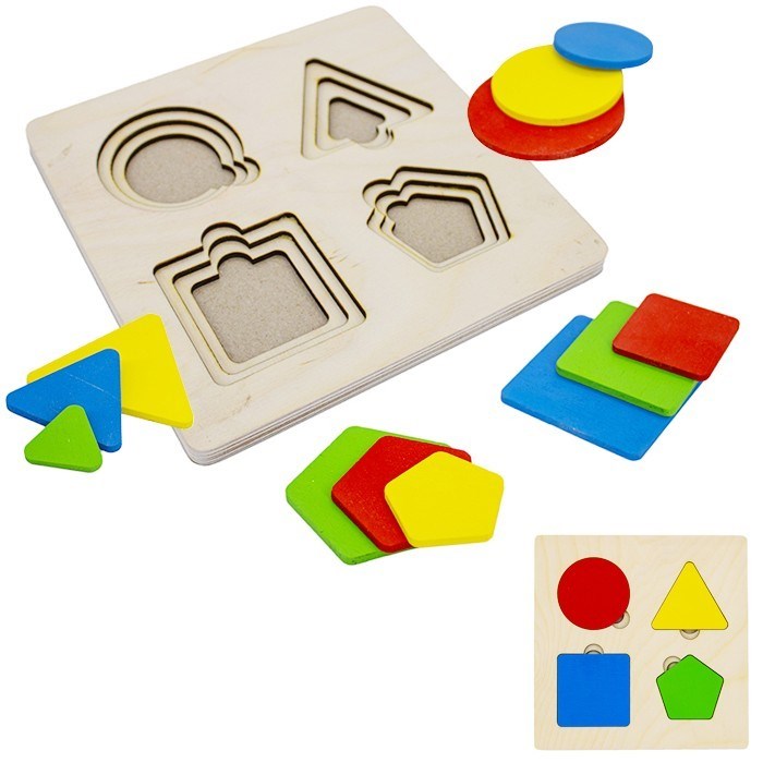 Деревянная Рамка вкладка Геометрические фигуры БП-00000288 380-200