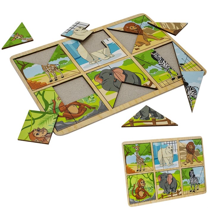 Деревянная Карточки-пазл Зоопарк ОА-00000040  /Арбо/ 380-689