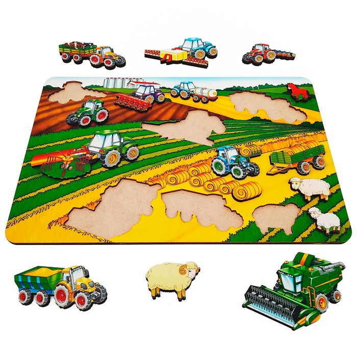 Деревянная Рамка вкладыш Сельхозтехника 16 деталей 8572 /35/ 978-450