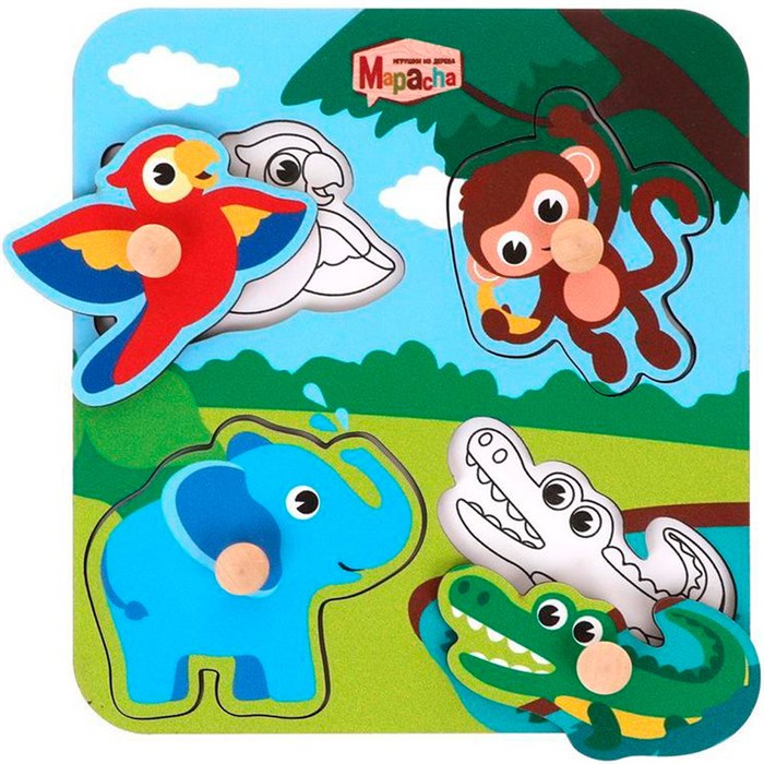 Деревянный Вкладыш "Веселые джунгли" 962007 178-997