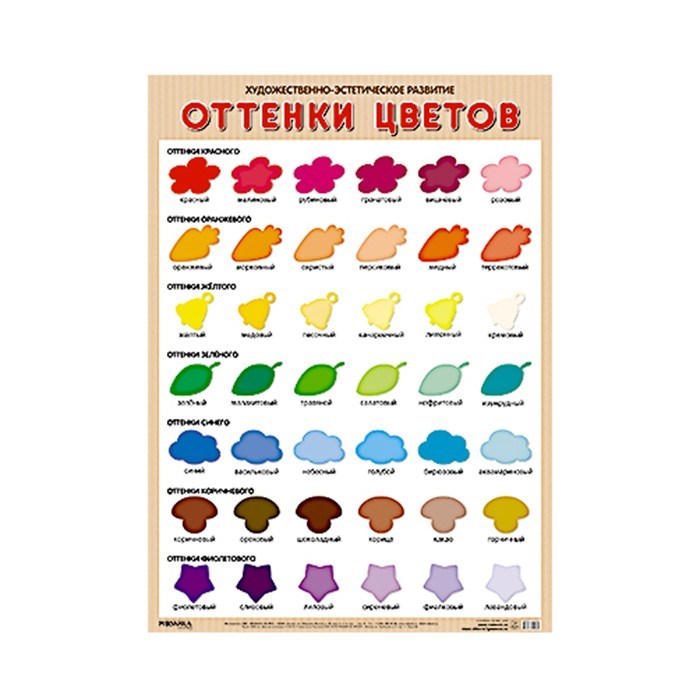 Книга 978-5-43151-299-5 Развивающие плакаты. Оттенки цветов 985-650