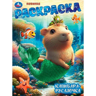 Раскраска 9785506104681 Капибара-русалочка 601-458