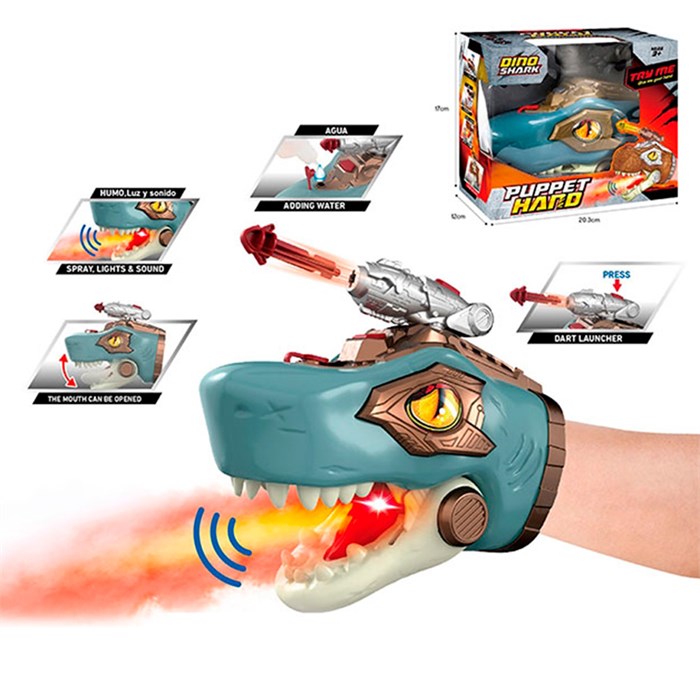 Пистолет 17833 Акула одевается на руку, свет, звук в кор. 337-231