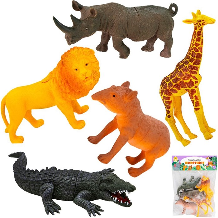Набор животных Levatoys 2057C-4YS Сафари в пак. 615-790