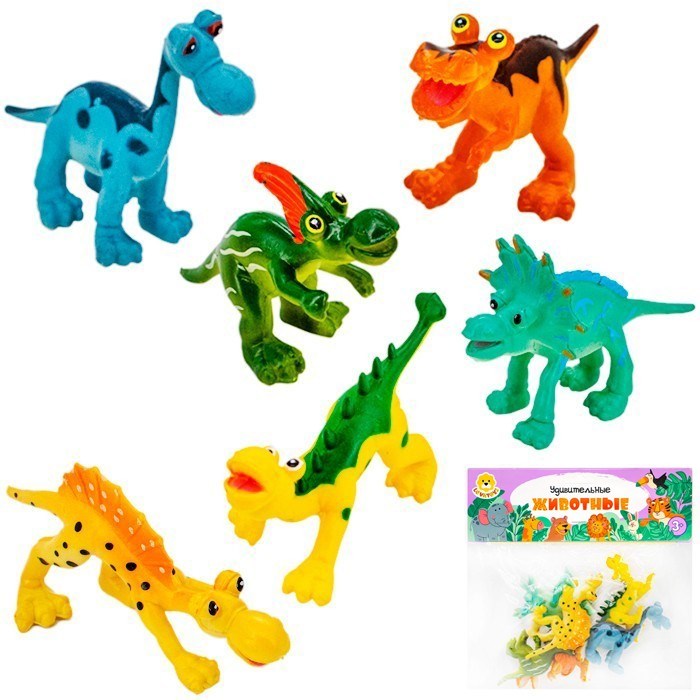 Набор животных Levatoys мульт. YS270601 Динозавры в пак. 614-755