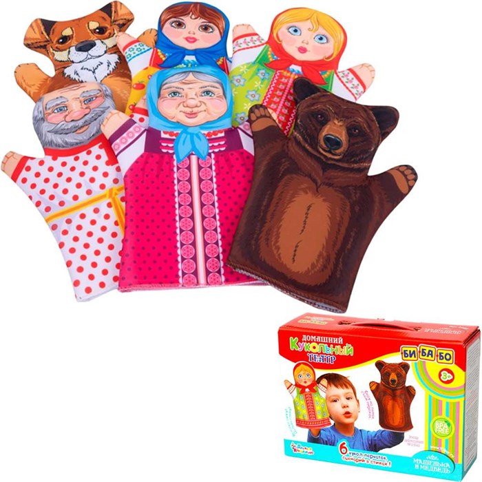 Кукольный театр Маша и медведь 6 кукол-перчаток 04137 419-364