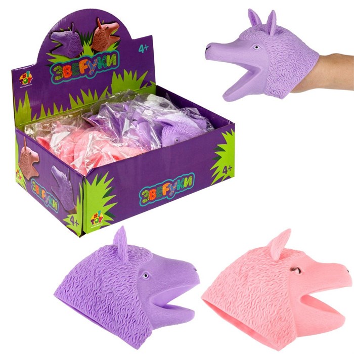 Зверуки большие на руку, Лама, 2 вида 12 шт в д/б Т24858 419-599