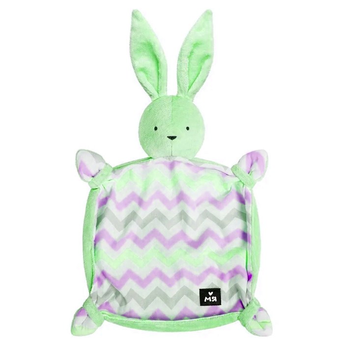 Мяшечки  игрушка комфортер Зайка Джон Оливка М118 418-995