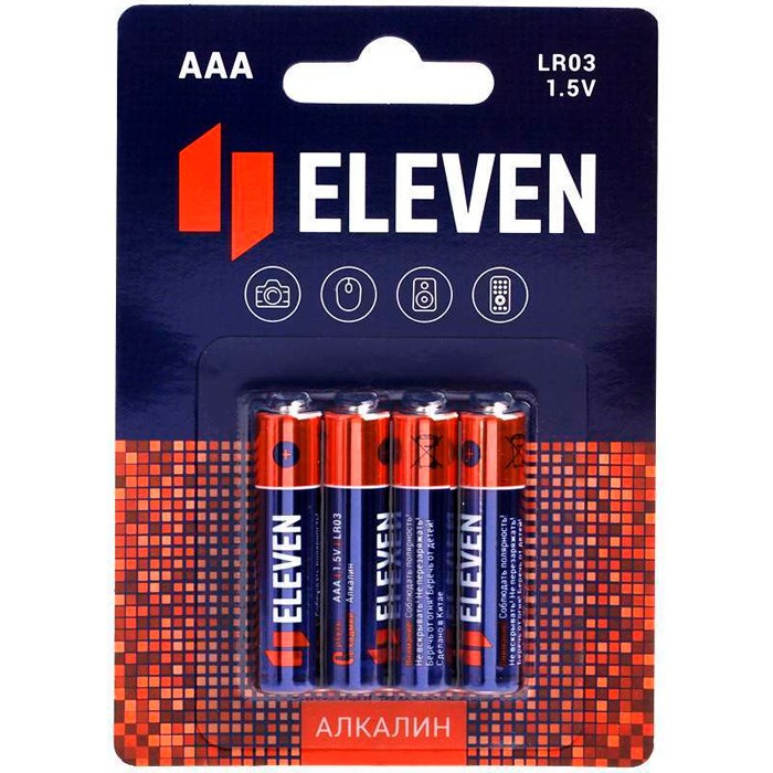 Батарейка Eleven AAA (LR03) алкалиновая, (4шт) BC4 301745 430-225
