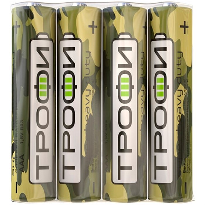 Элемент питания ТРОФИ HEAVY DUTY (4шт)  R03/286 4S Хаки 330-902