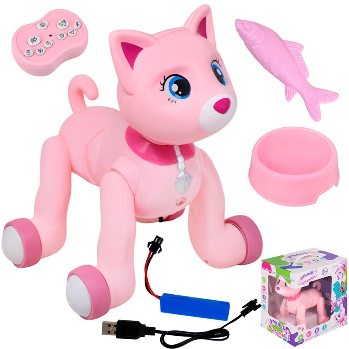 Кошка на радиоуправлении ZYB-B2997-5 Умный питомец свет, звук в коробке 427-176