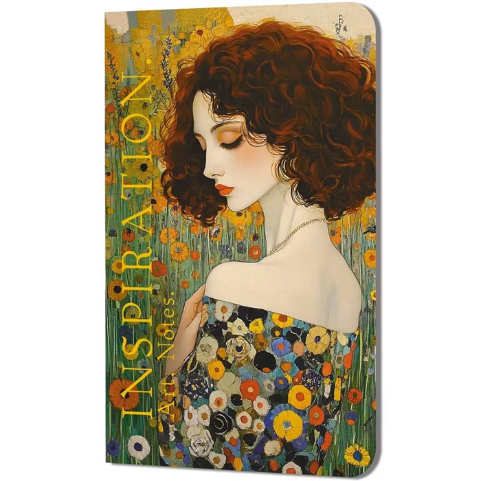Блокнот 30 л Inspiration. Art. Notes. Климт рыжая, кудрявая девушка, платье в цветочек 978-5-00241-396-6 909-073