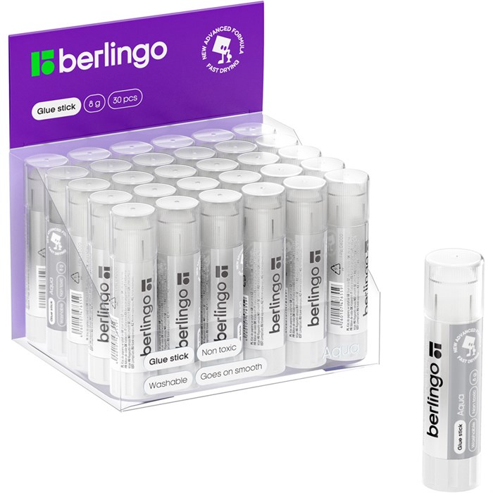 Клей карандаш 8 гр. прозрачный FPp_08000 Berlingo Aqua 893-937