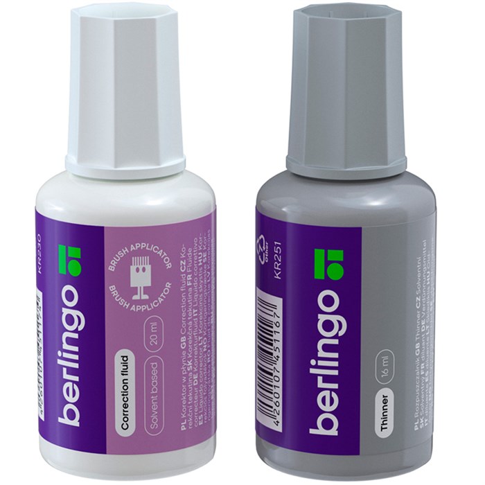Коррект. жидкость + разбавитель 2*20мл KR-230/251 Berlingo 991-418