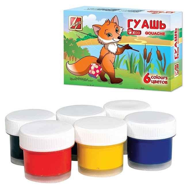 Гуашь 6 цв. ZOO 19С1251-08 /ЛУЧ/ 592-089