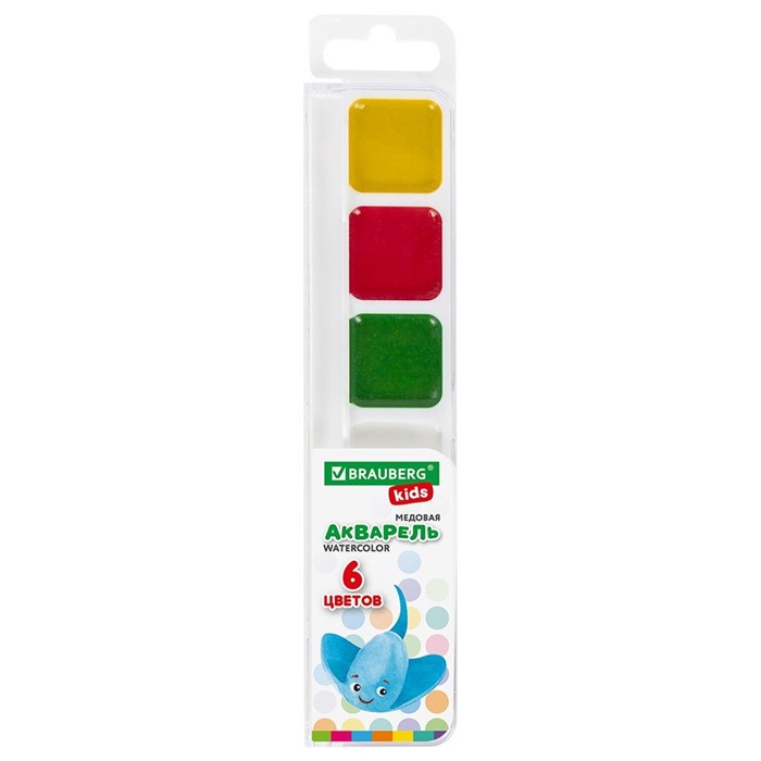 Акварель 6 цв. медовые 192281 Kids Brauberg 909-437