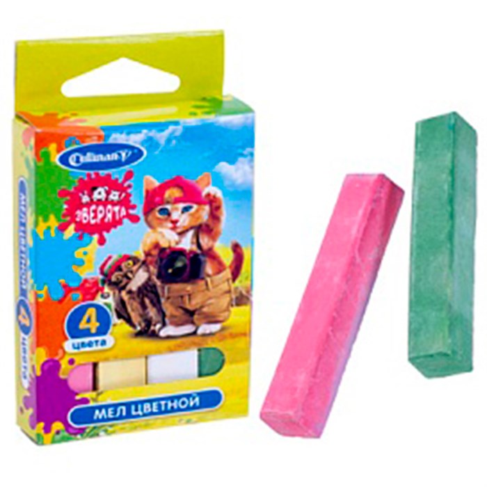 Мел цветной 4 шт. Зверята CULLINAN FMC-4 Z 887-527