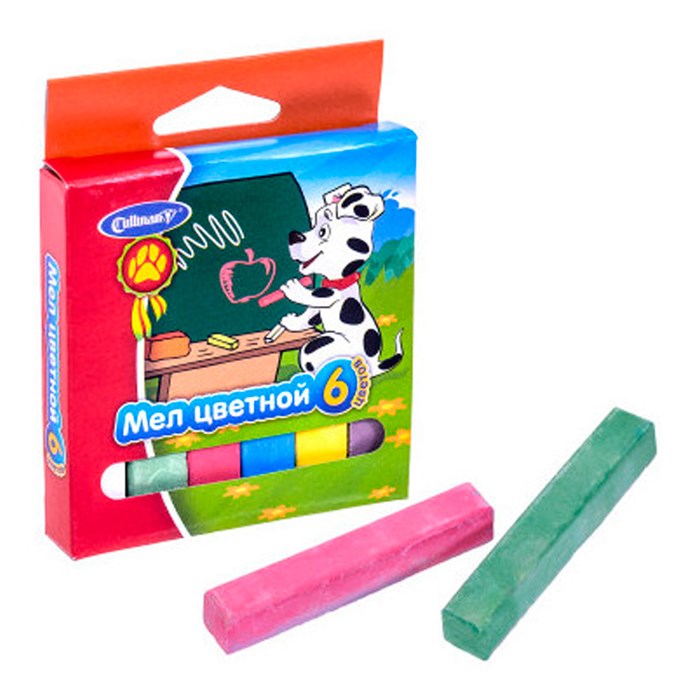 Мел цветной 6 шт. Далматинцы FORUM Office Collection Kids FMC-6 Dal 887-521