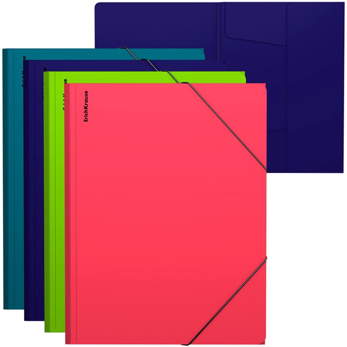 Папка на резинках пластиковая Soft Reef, A4, ассорти 62970 ErichKrause 898-186