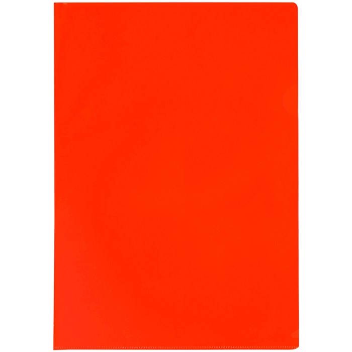 Папка уголок OfficeSpace А4, 100мкм, пластик, прозрачная красная 254336 895-245
