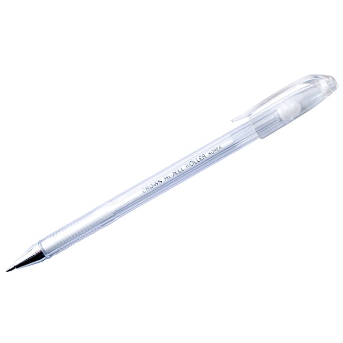 Ручка гелевая Crown "Hi-Jell Pastel" белая пастель, 0,8мм HJR-500P 909-108