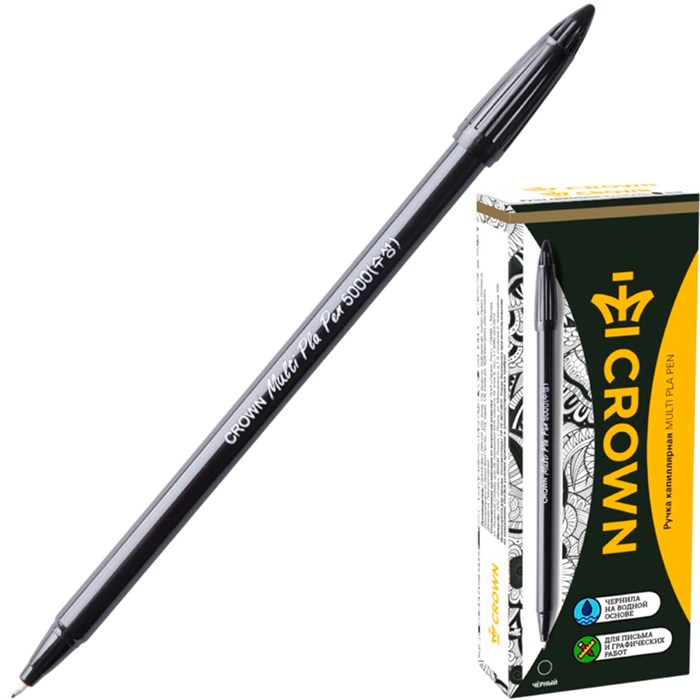 Ручка капиллярная черная 0,3 мм. Crown "MultiPla" CMP-5000 888-686