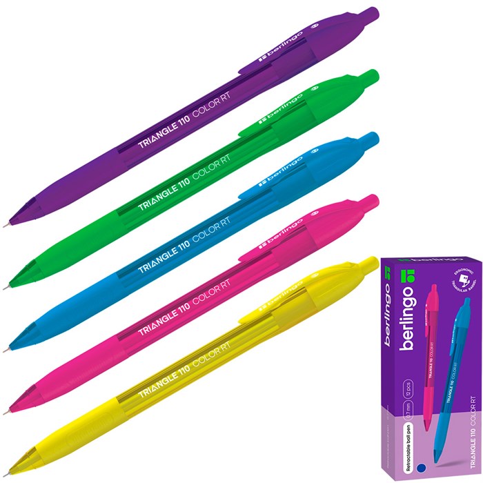 Ручка шариковая синяя 07мм Triangle 110 Color RT СBm_07120 Berlingo СТОК 894-030