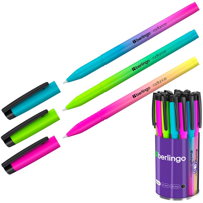 Ручка гелевая черная 0.5 мм "Radiance" Berlingo 311458 893-988