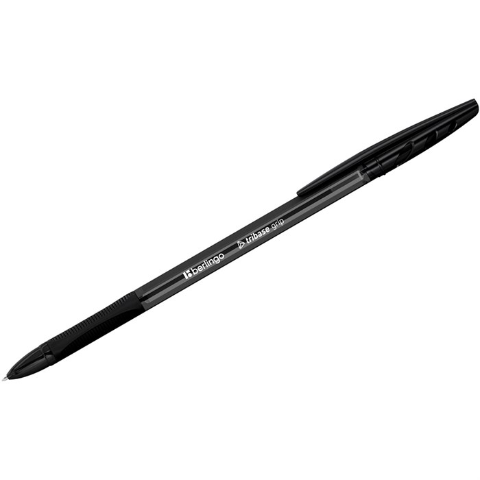 Ручка черная шариковая Berlingo "Tribase grip", 1,0мм, грип CBp_10974 893-891