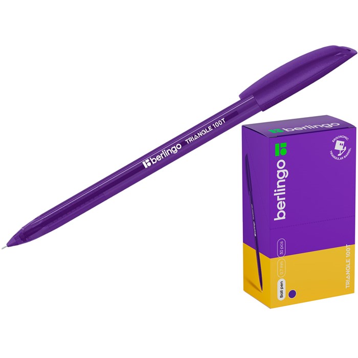 Ручка шариковая фиолетовая Berlingo Triangle 100T 0,7мм 358600 СТОК 894-012