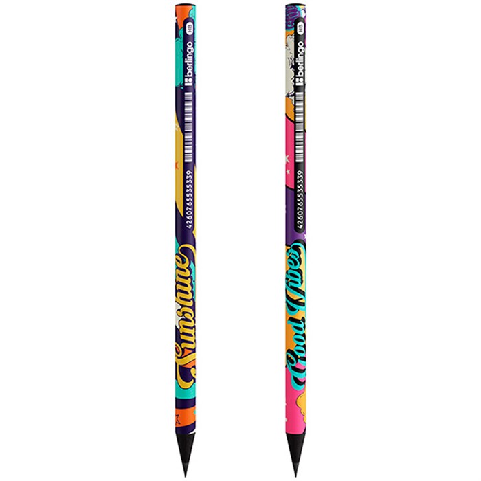 Карандаш ч/гр Berlingo "Groovy" HB, круглый, заточен., ассорти 352443 893-914