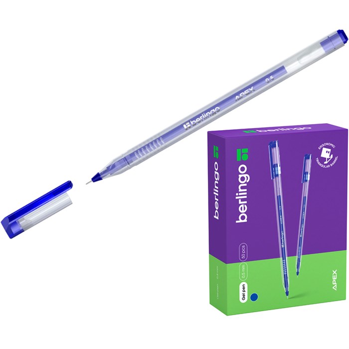 Ручка гелевая синяя 0.5мм Apex Berlingo CGp_05152 893-985