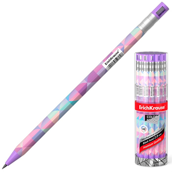 Карандаш мех. Erich Krause ColorTouch Magic Rhombs 2.0 мм с точилкой, НВ 50762 893-449