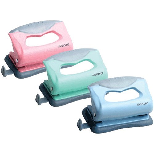 Дырокол на 10 л. "deVENTE. Pastel" пластиковый с каучуковой вставкой, с линейкой, ассорти 4020900 909-625