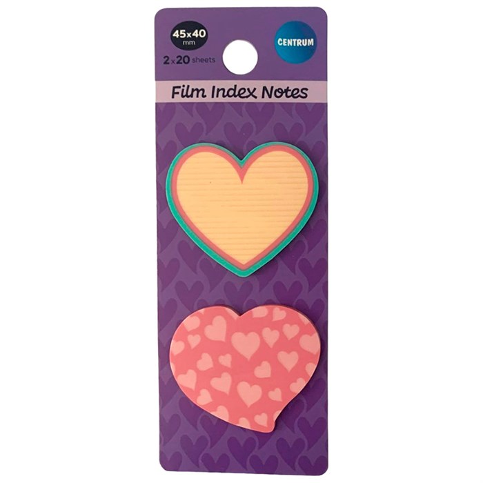Клейкие листки-индексы пластиковые HEART 45x40 мм 20 лист. 2 шт. в упаковке 89817 887-979
