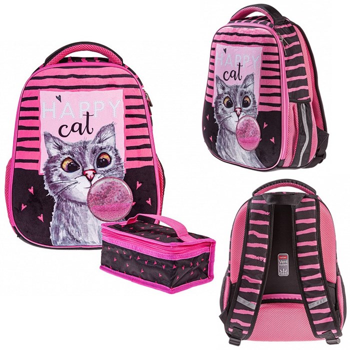 Рюкзак капсула ERGONOMIC Light-Bubble-cat 38х29х12,5см с термосумкой  60045 Hatber СТОК 792-702