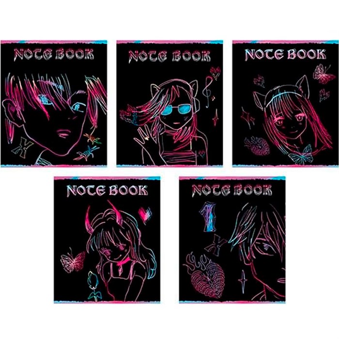 Тетрадь 48 л. клетка Скрепка S Аниме сияние 023782. 894-220