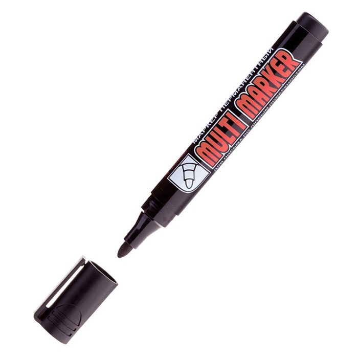 Маркер черный перманентный Crown "Multi Marker" пулевидный, 3мм 002676 990-052