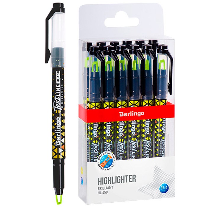 Текстовыделитель желтый Berlingo "Textline HL450" 0,5-4мм 307915 896-231
