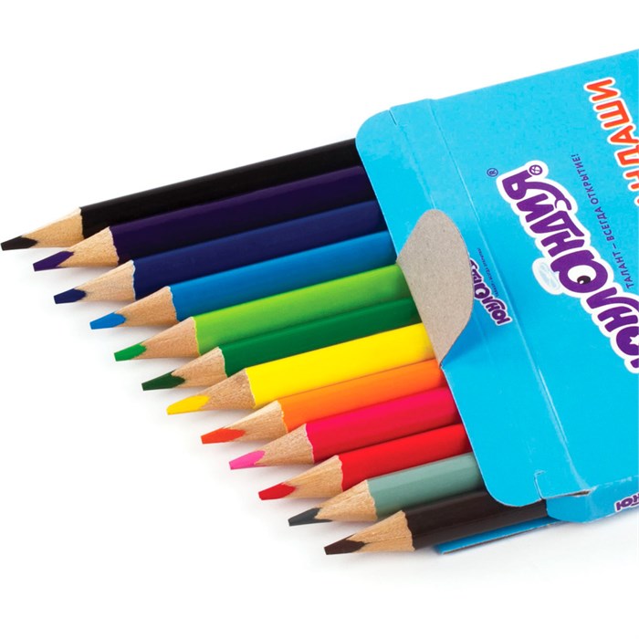 Карандаши цветные 12 цветов Юнландик быстрее всех Юнландия 181388 891-882