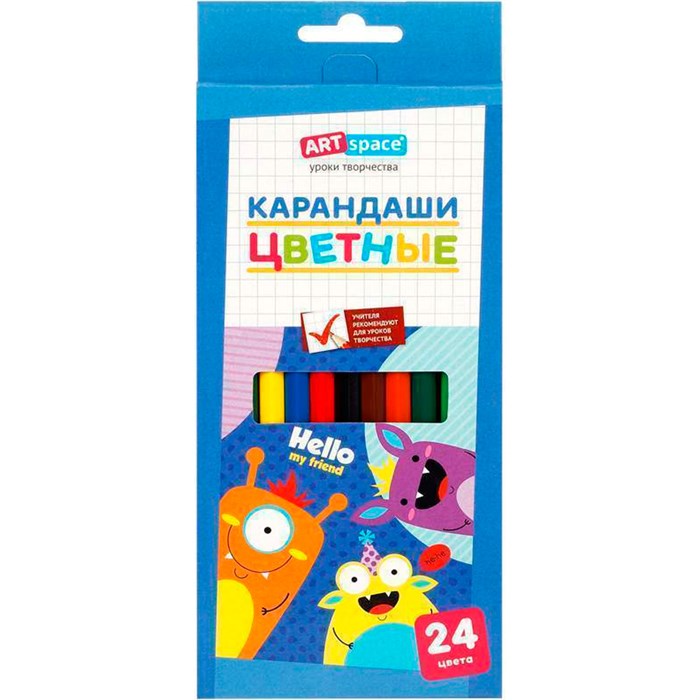 Карандаши цветные 24 цв.  "Монстрики" 325679 ArtSpace 991-448