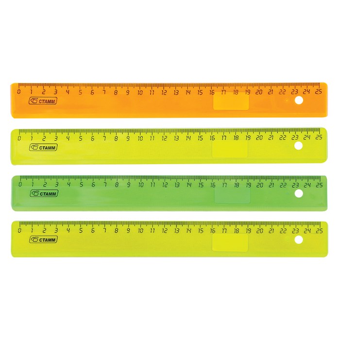 Линейка пластик 25см Стамм "Neon Crystal",ассорти 131739 891-825