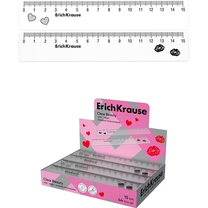 Линейка пластик 15см Clear Beauty 65471 ErichKrause 910-378