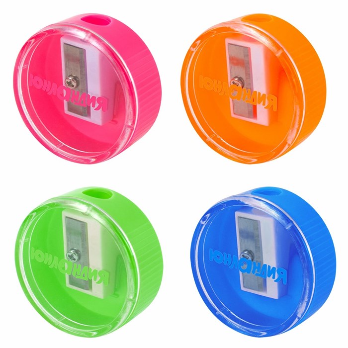 Точилка с контейнером Шарик неон ассорти 272511 Юнландия 909-357