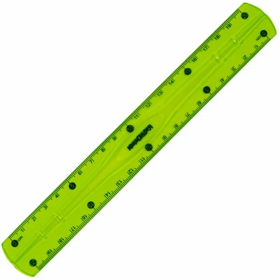 Линейка 20 см пластик "FLEX", тонированная, зеленая, 210758 Юнландия . 889-907