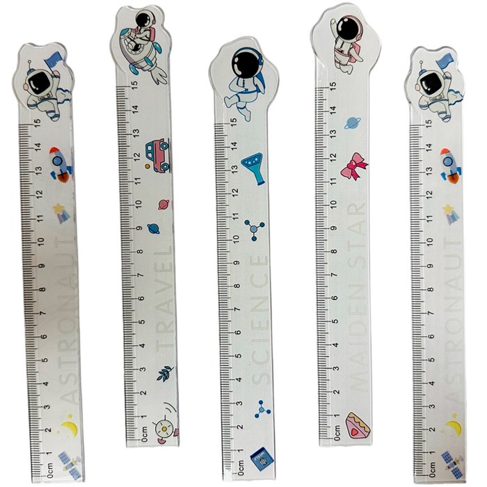 Линейка 15 см. пластиковая, прозрачная, дизайны в ассортименте 73062 894-715