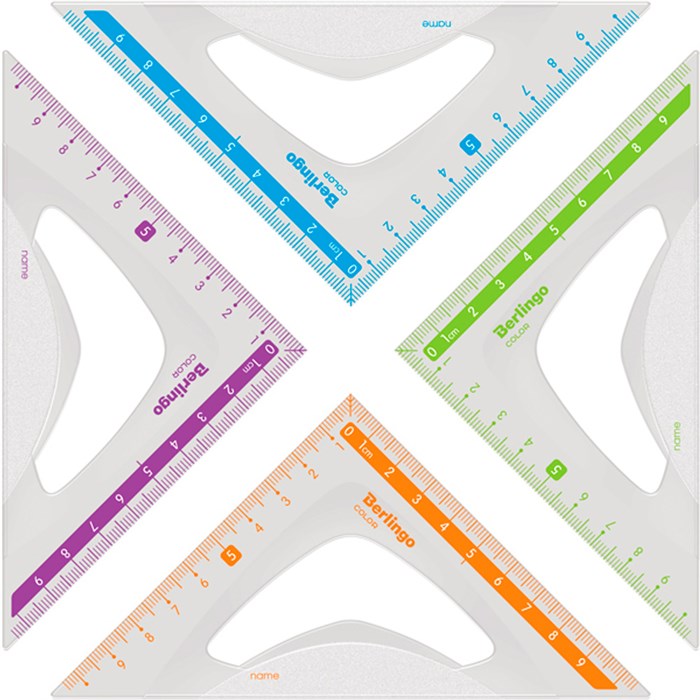 Треугольник 45°, 10см Berlingo "Color", пластиковый TR_10010 894-045