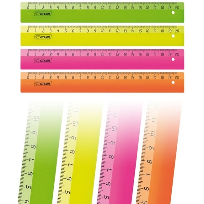 Линейка пластик 20см NEON СТАММ ЛН11 591-359